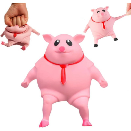 Unbreakable pig, soft toy, elastic rubber pig filled with sand, highly elastic animal, adult stress-relieving toy
